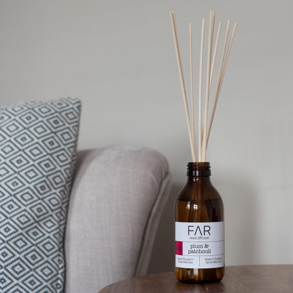 plum & patchouli reed diffuser 200ml FAR Candles