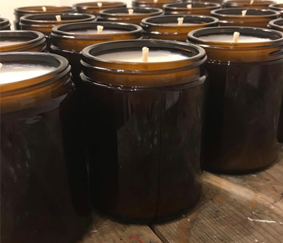 brown glass jars for candles